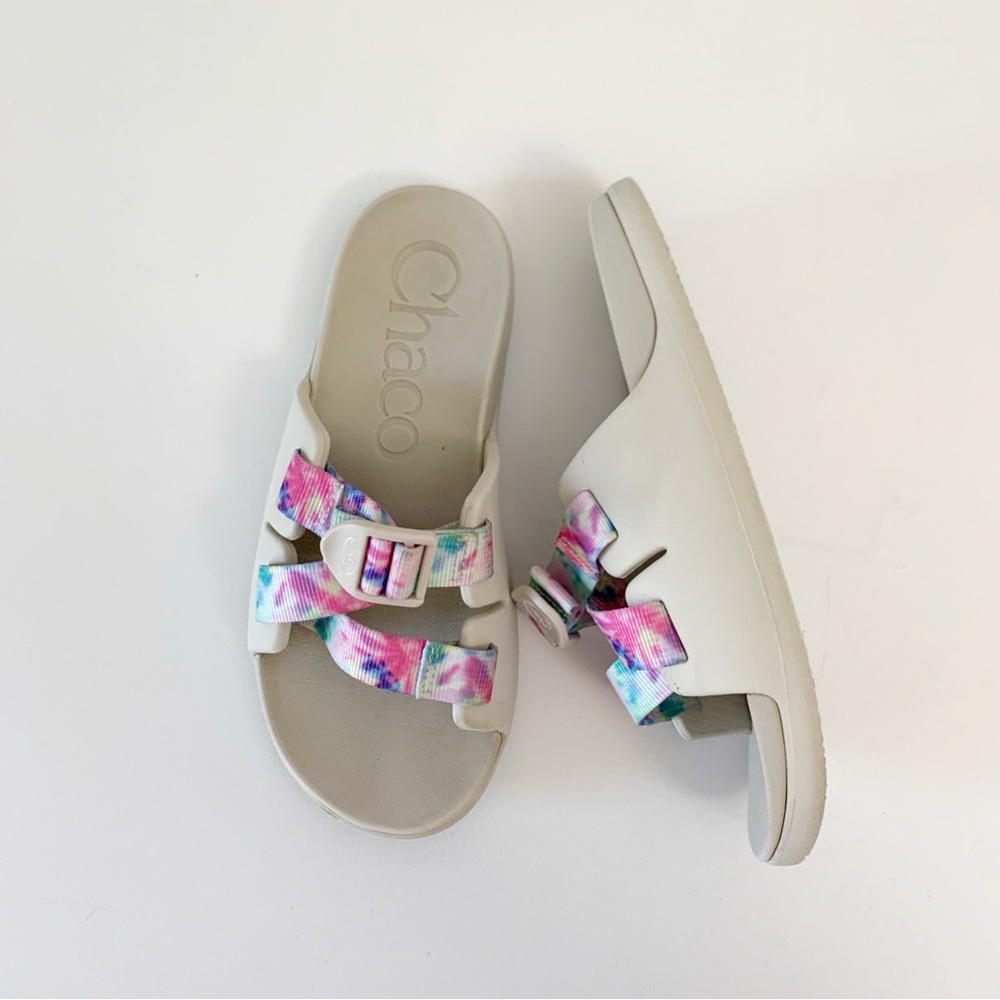 ▪️CHACO "Chillos" Tie Dye Youth Slide Sandals ~ 4